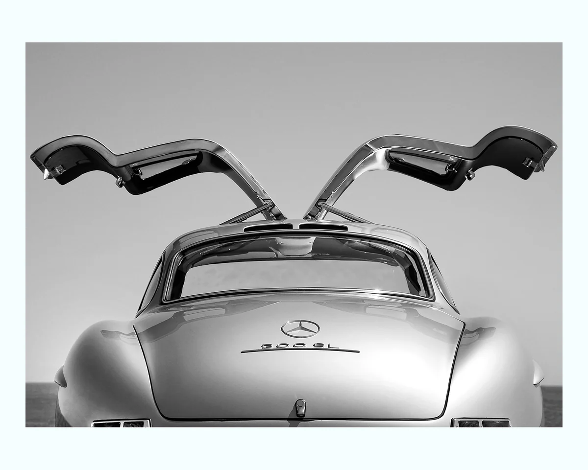 Mercedes-Benz 300SL with Gullwing Doors Open